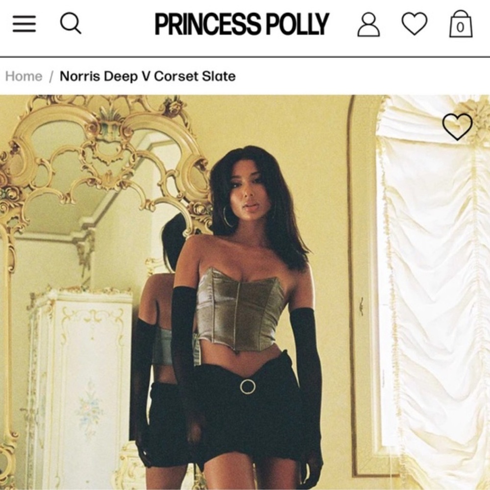 Princess Polly Gray Deep V Satin Corset